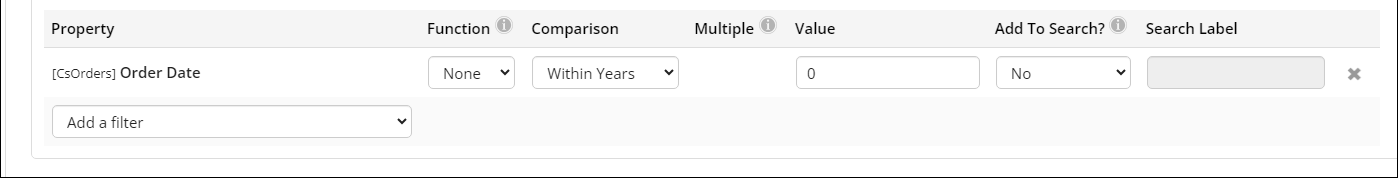 Viewing the Filters tab