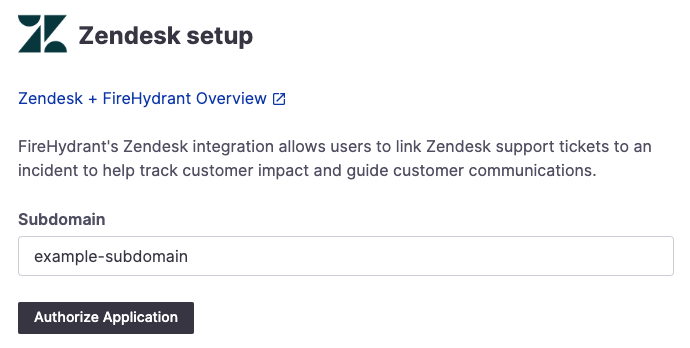 Subdomain input for Zendesk