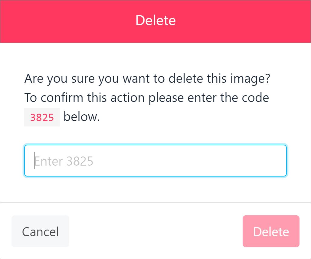 Enter confirmation code in pop-up window