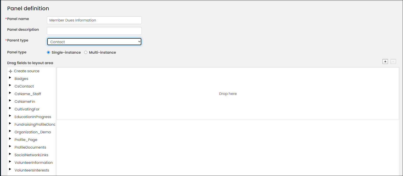 Defining the panel definition