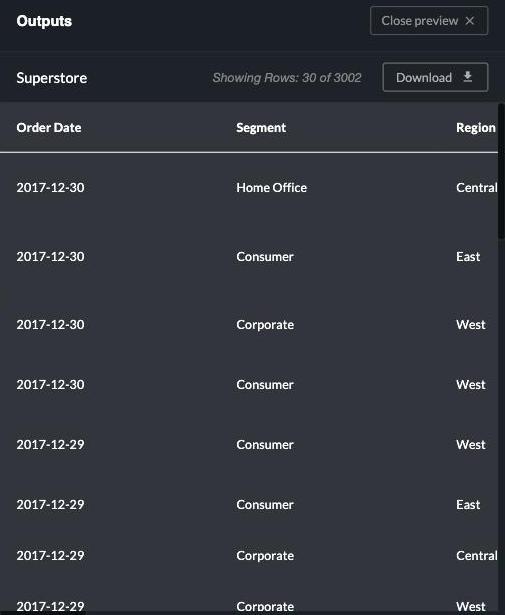 The preview panel showing the cleaned Order Date column
