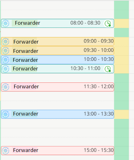 Display of various categories in the "Evaluation Capacities" app