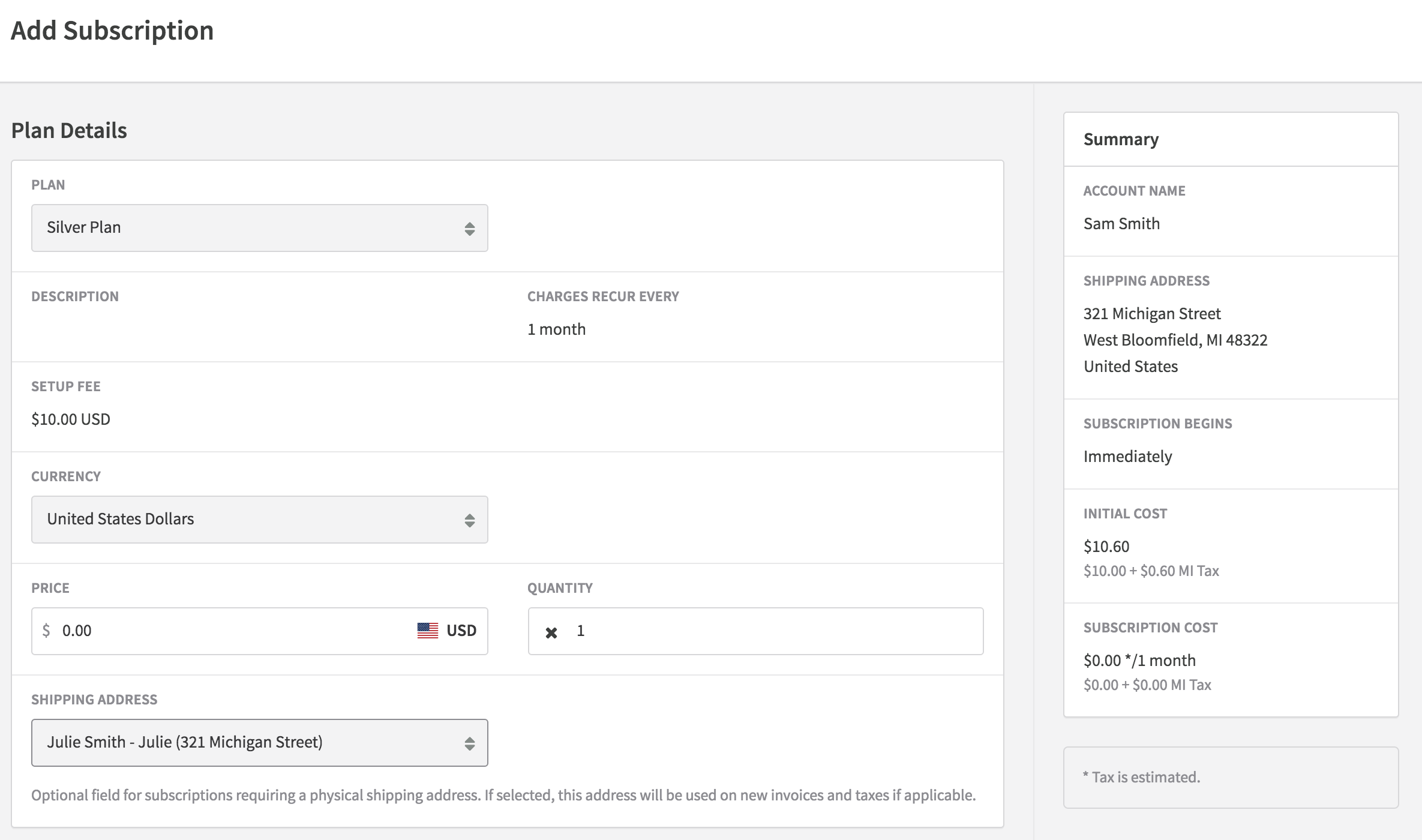 Shipping Information