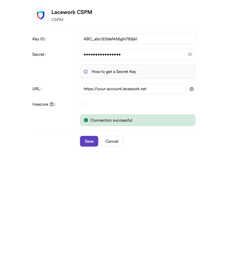 Lacework CSPM settings