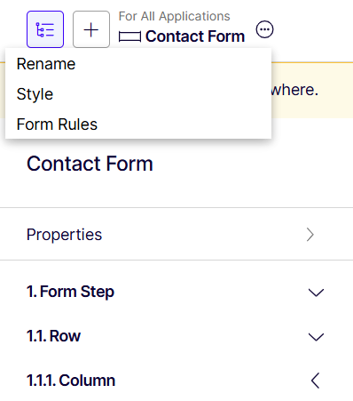 Form Rules UI