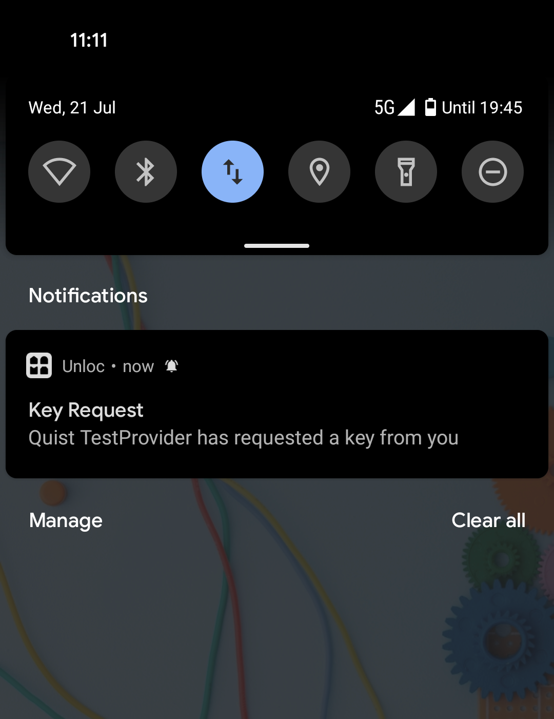 Key Request push notification