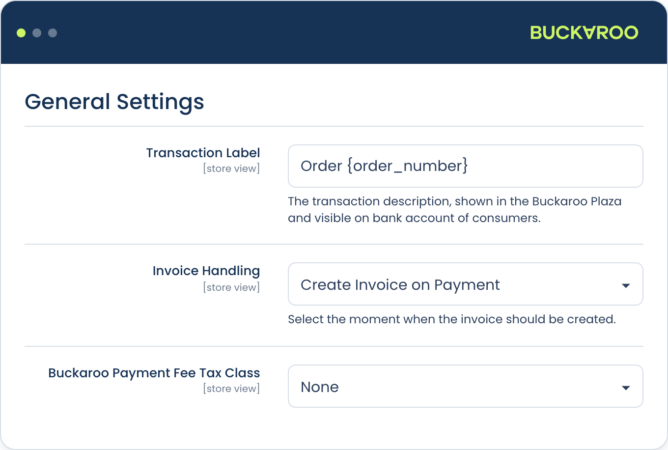 Plugin general settings