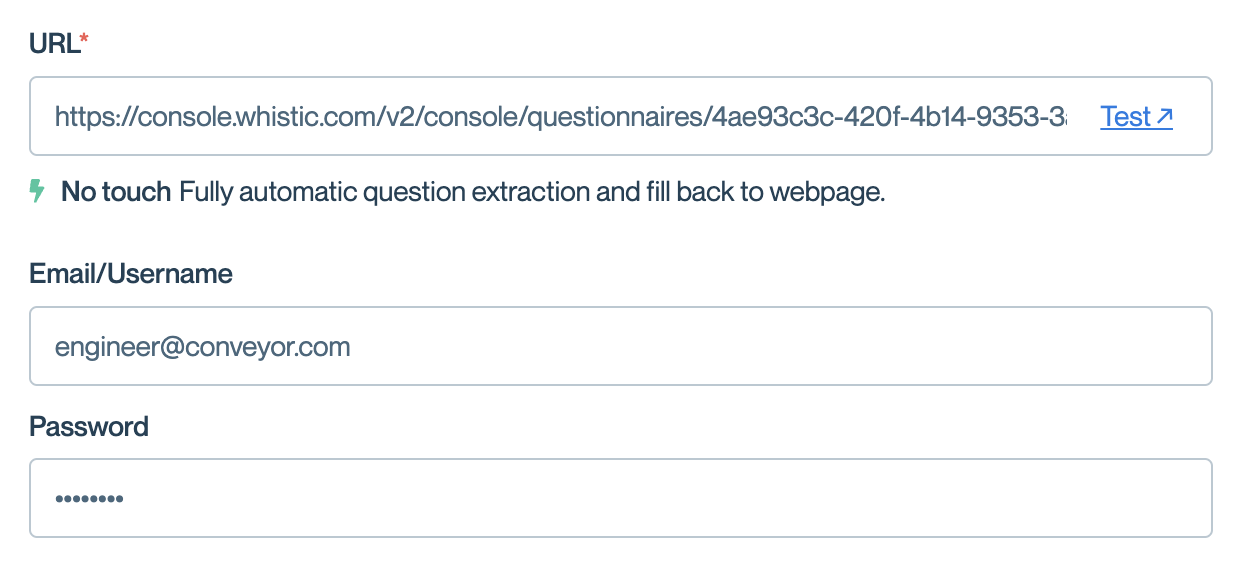 Whistic Portal with login details