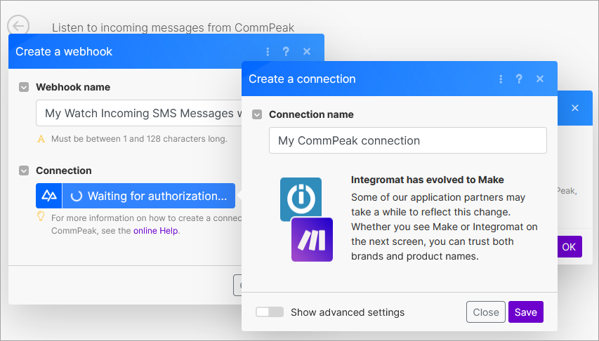 Screenshot of the **Create a connection** dialog