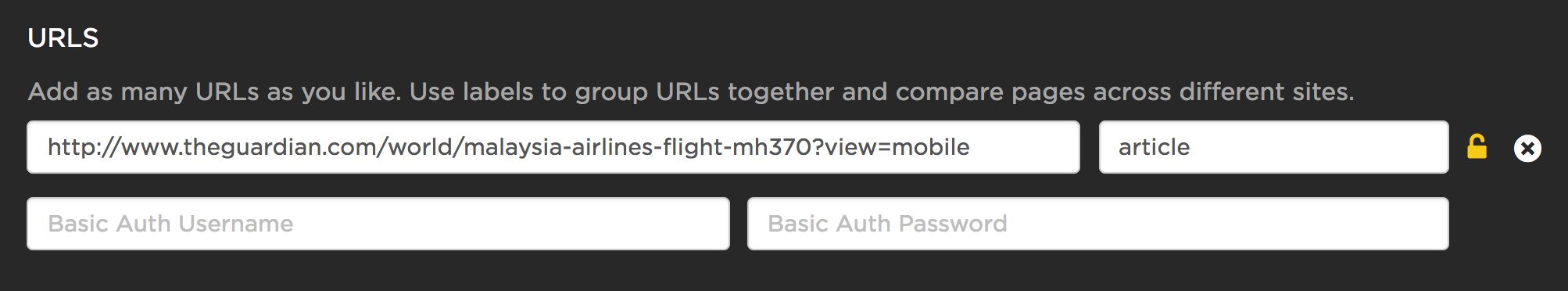 Adding a username and password for Basic HTTP Auth