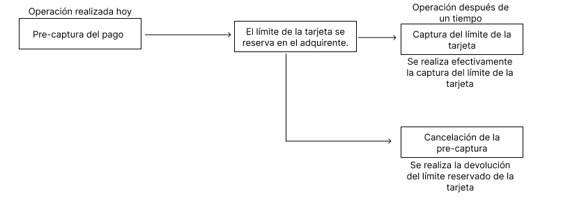 Aquí tienes un esquema del flujo de proceso para esta modalidad de pago: