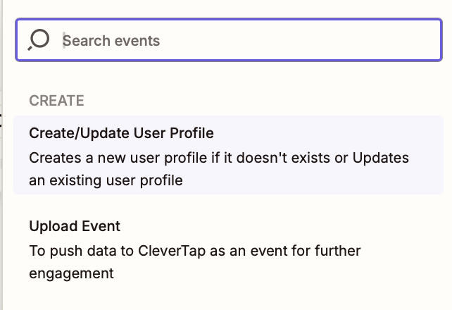 Set CleverTap as the Action