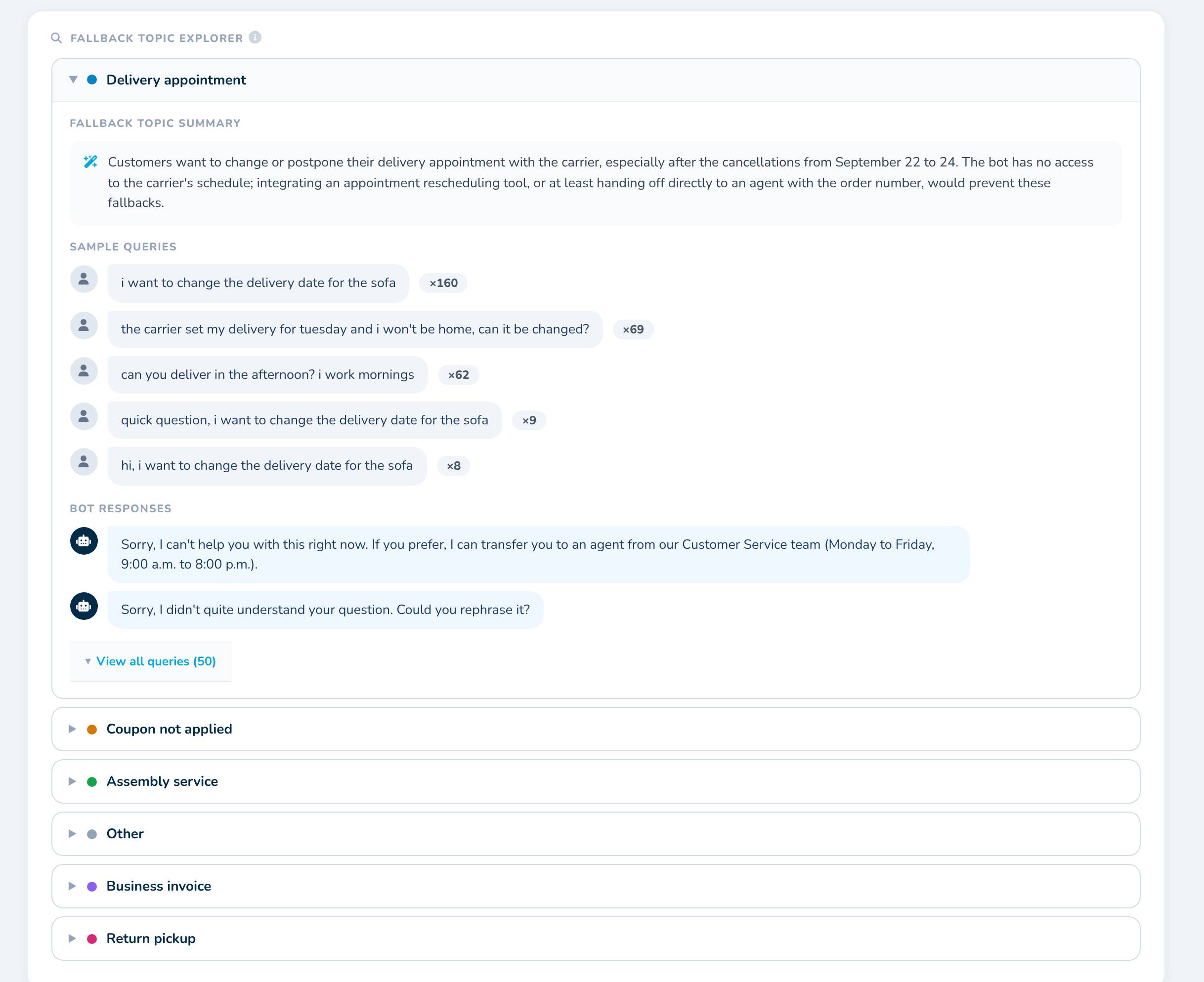 Fallback topic explorer