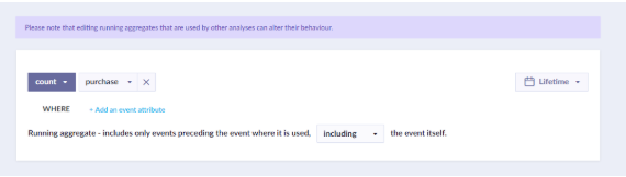 Value format setting for the count purchase metric