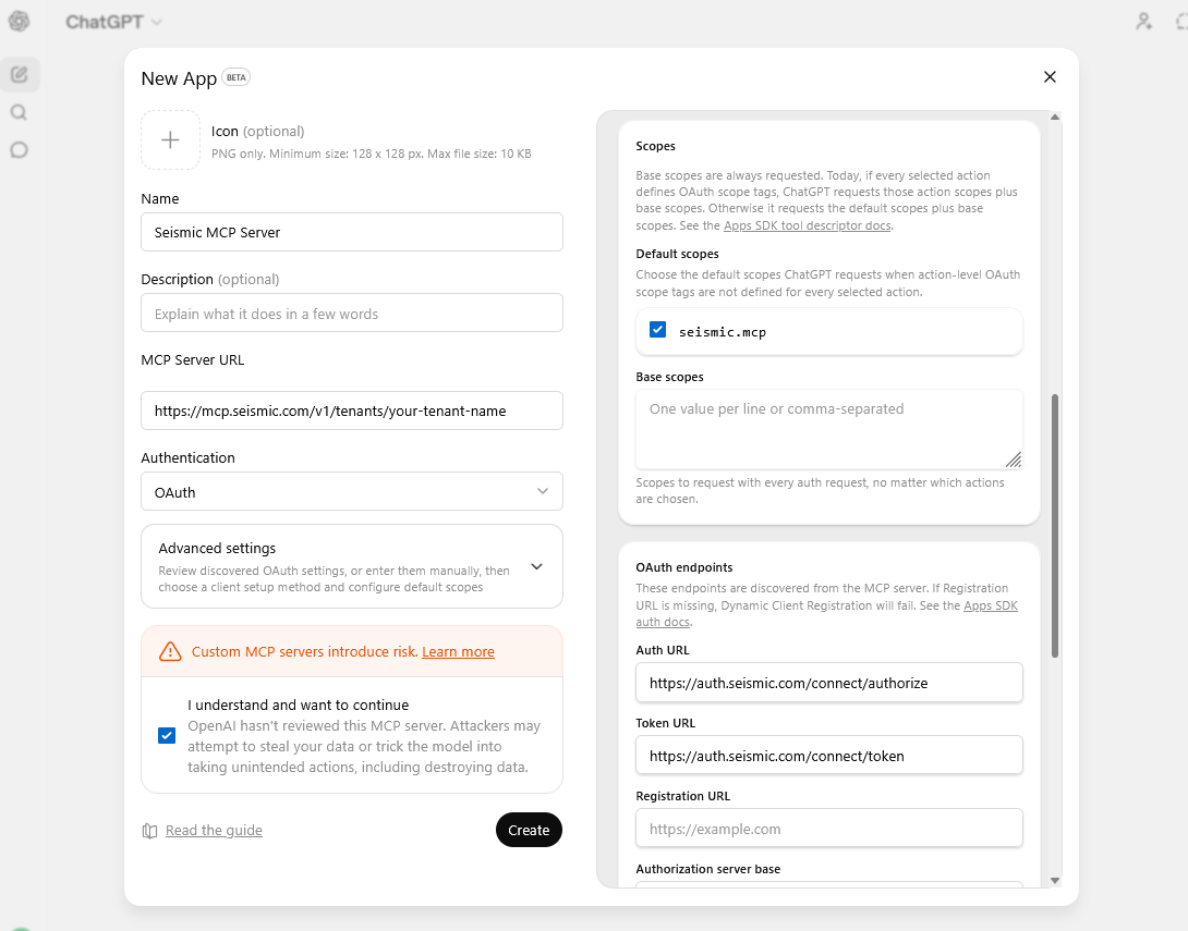 Leave other settings as default