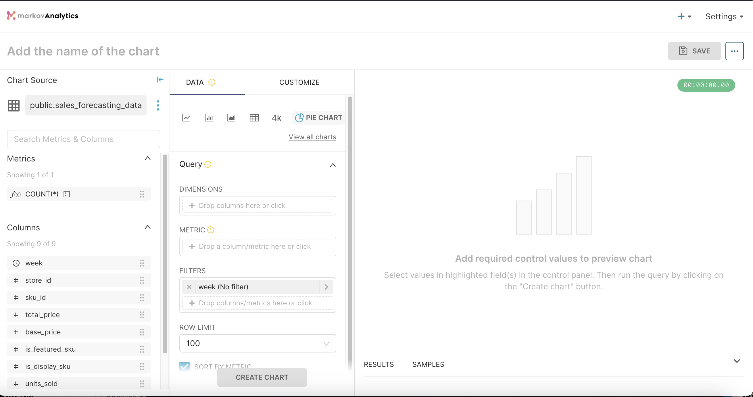 Customize and build analysis chart