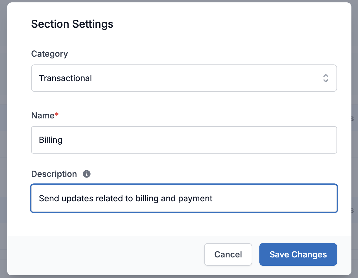 Creating Billing section