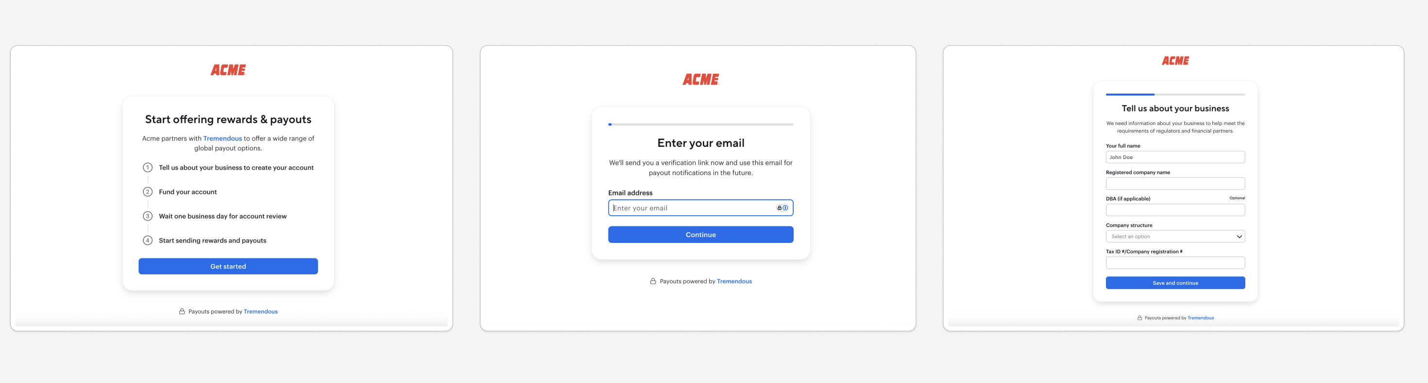 Onboarding flow