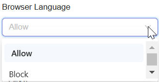 **Select Allow option for Browser Language**