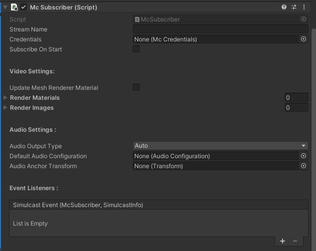 the McSubscriber component