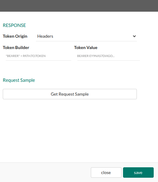 Configuração do lado _REQUEST_, consultar o pontos acima para entender cada campo