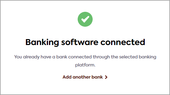 banking add.png Link user interface: banking platform connected