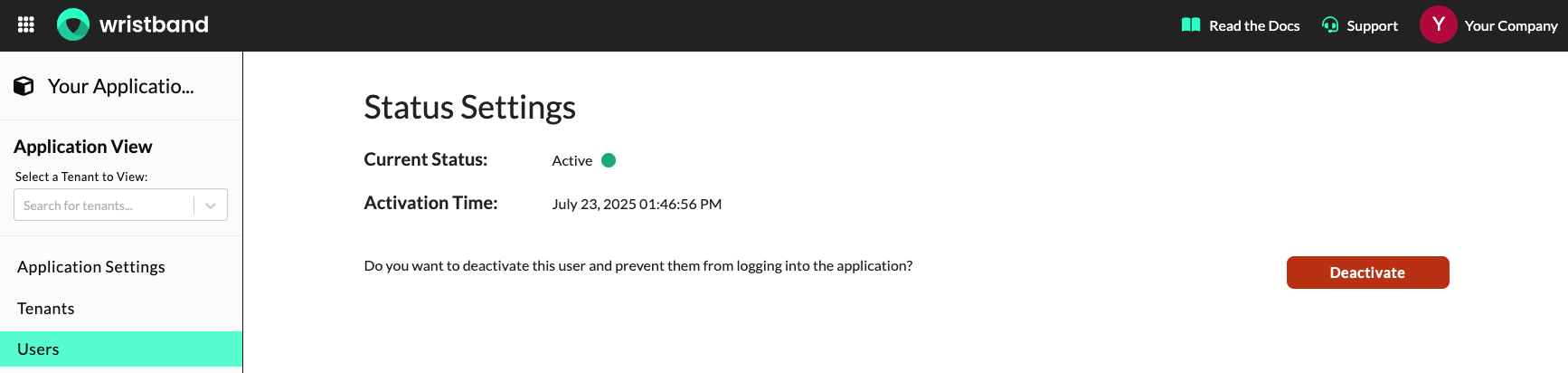 Operations for users in an active state.