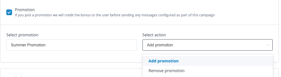 Add or remove bonuses from campaigns