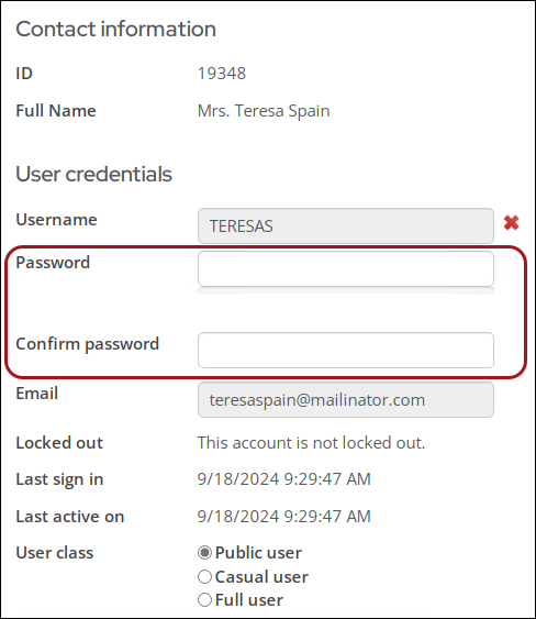 Password fields