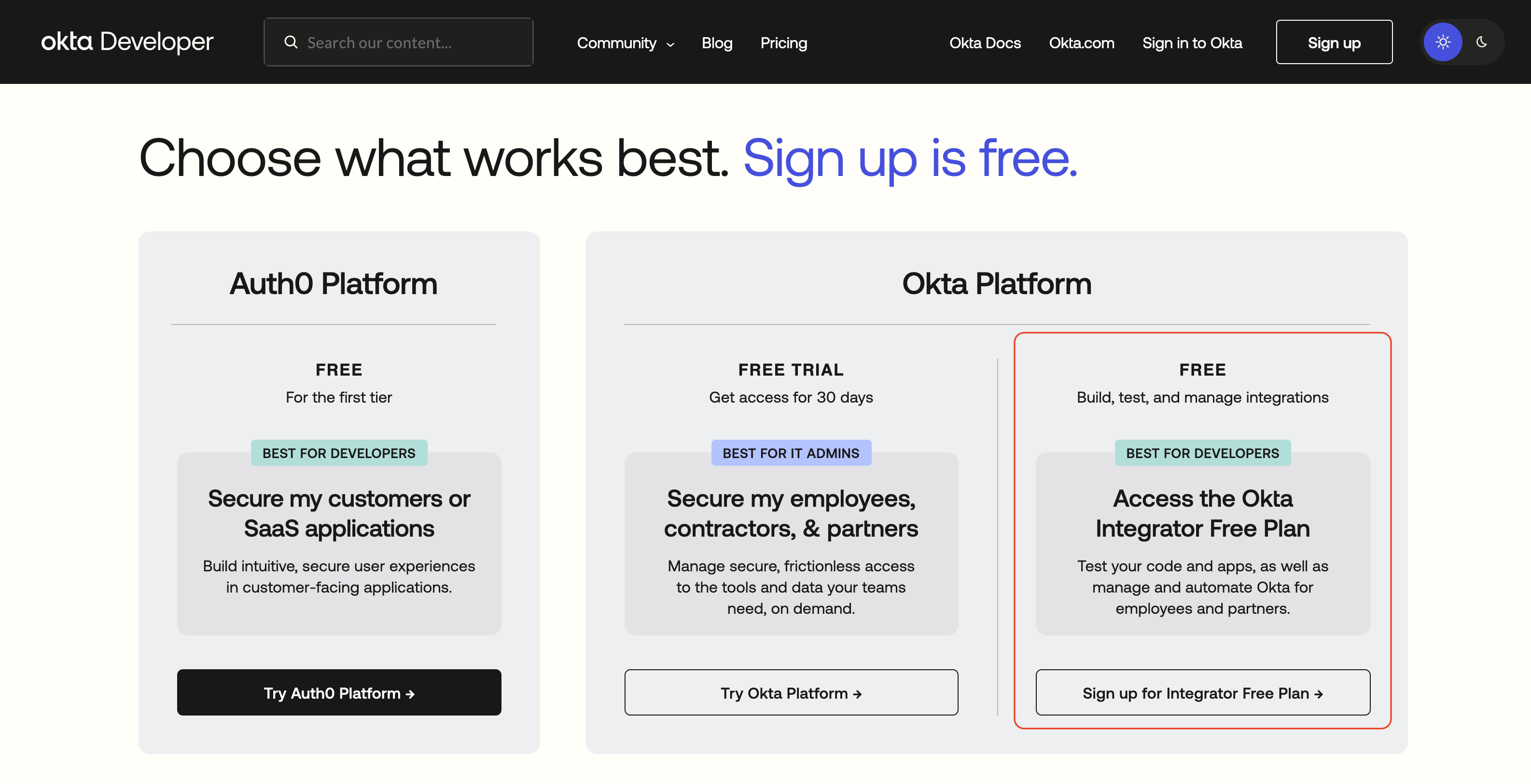Sign Up for Okta