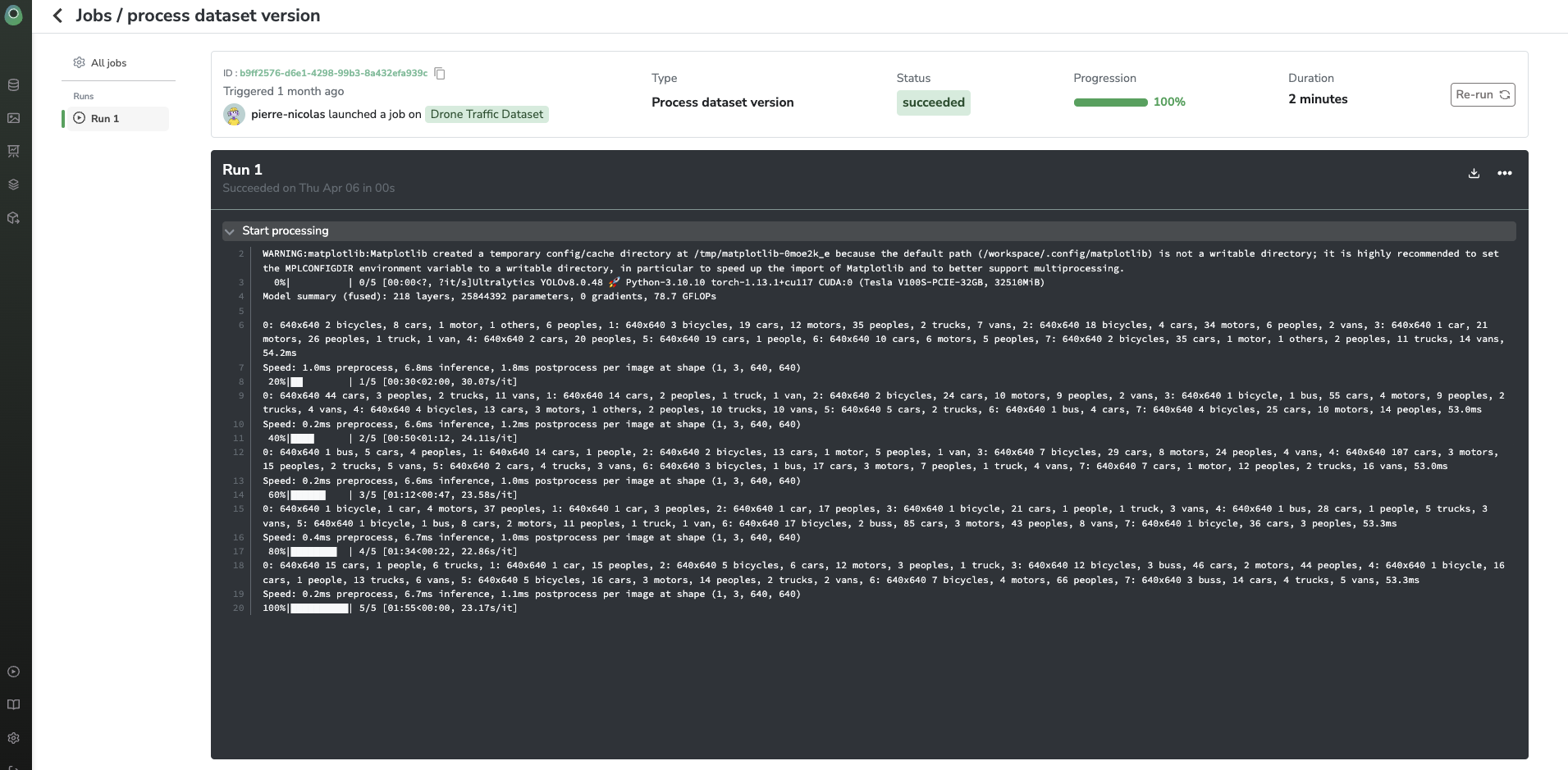 Detailed view of a `Job`