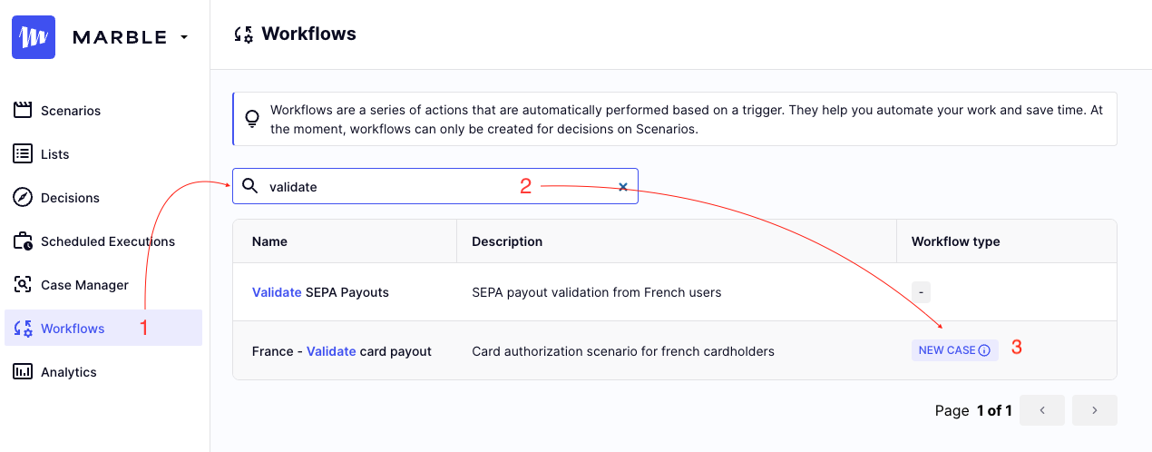 Go to scenario workflow detail view