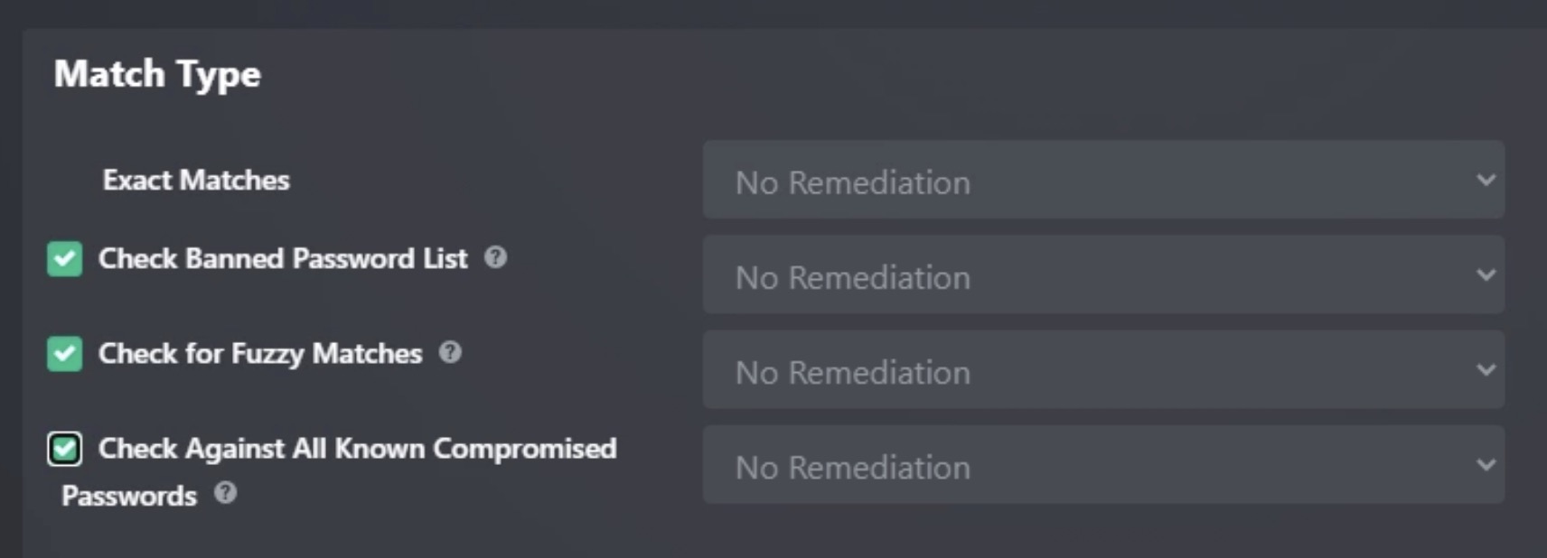 Remediation Options Screen