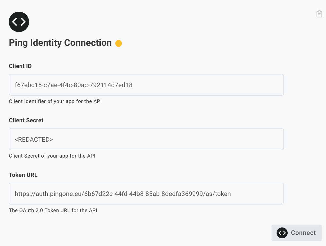 DataGuard CPM Ping Identity Connection configuration
