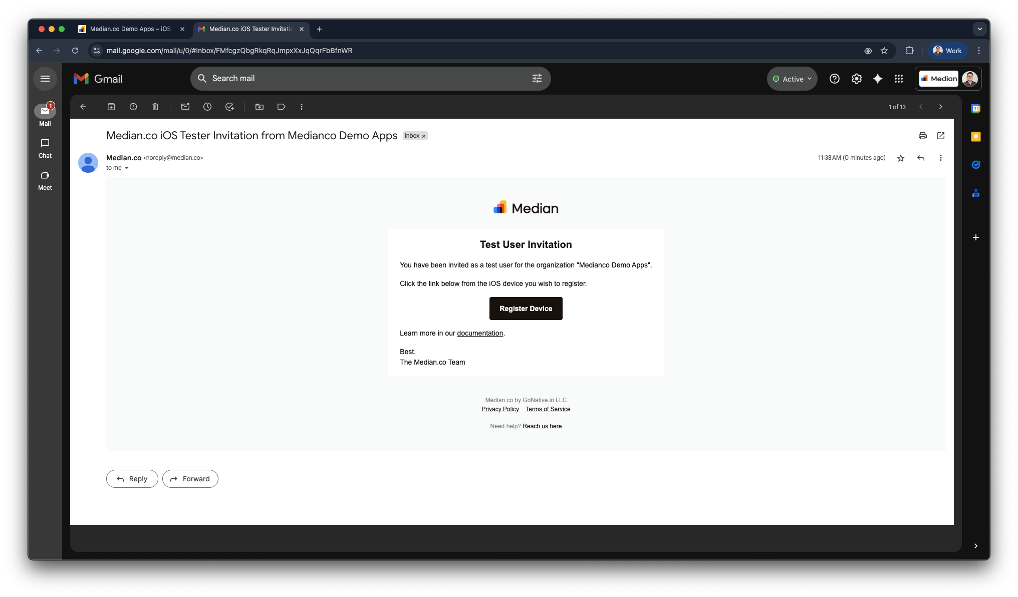 iOS Tester Invitation Email