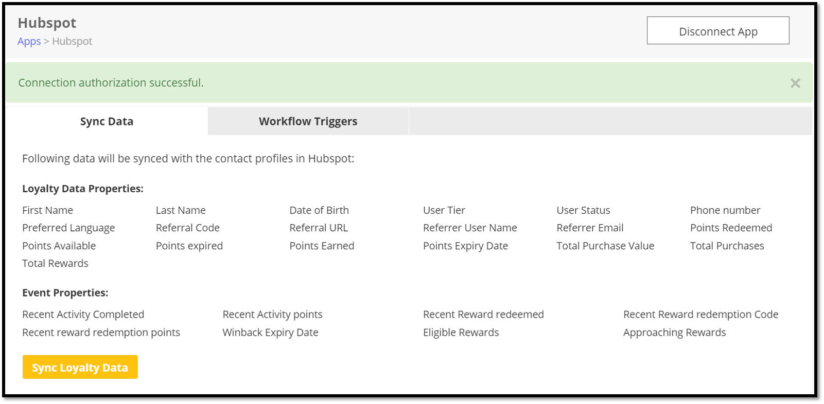 HubSpot Integration Sync Data