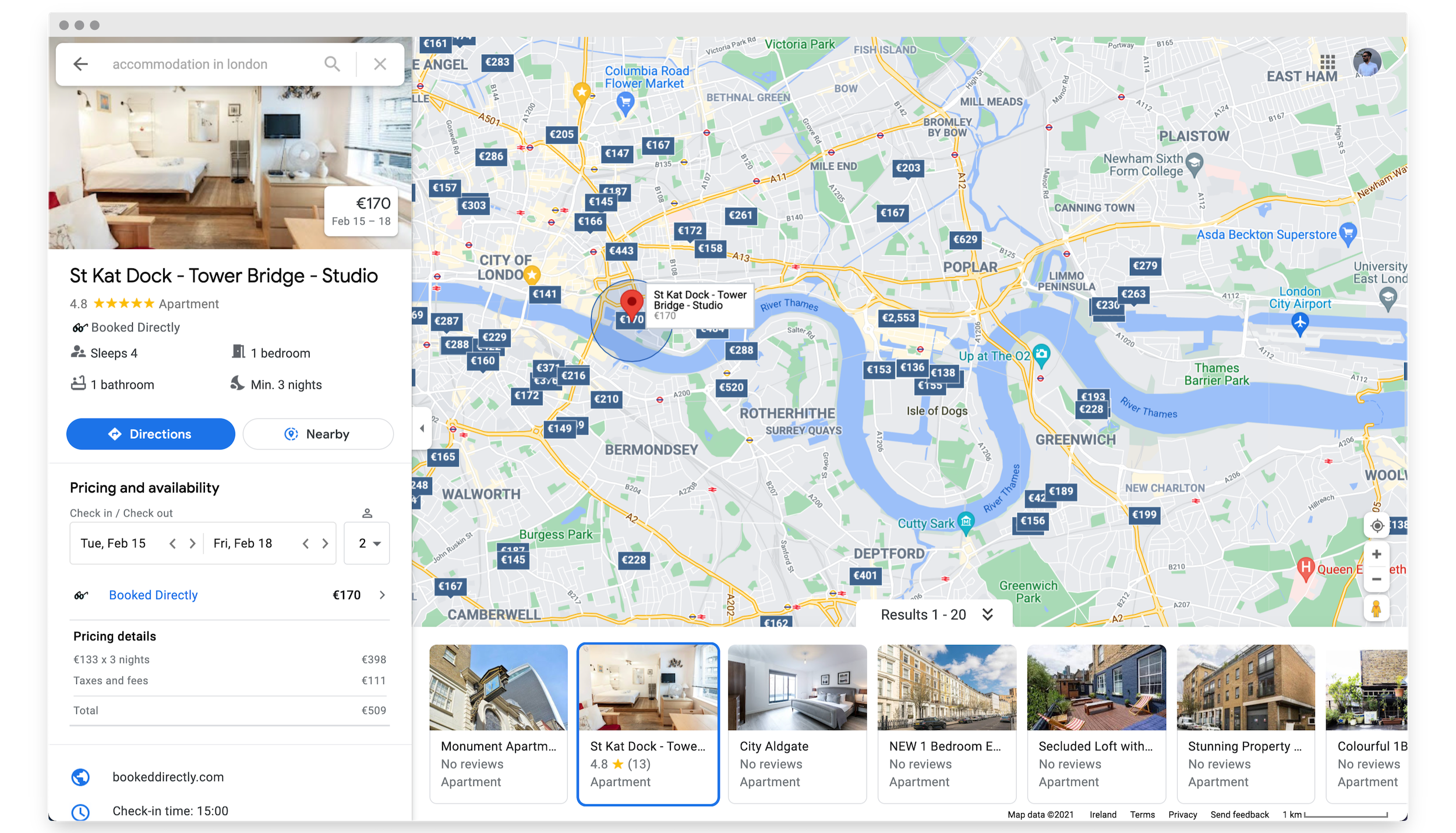 Google Vacation Rentals appearing on Google Maps