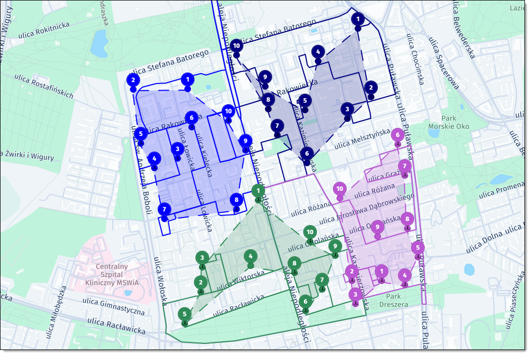 Sample solution with non-overlapping tours