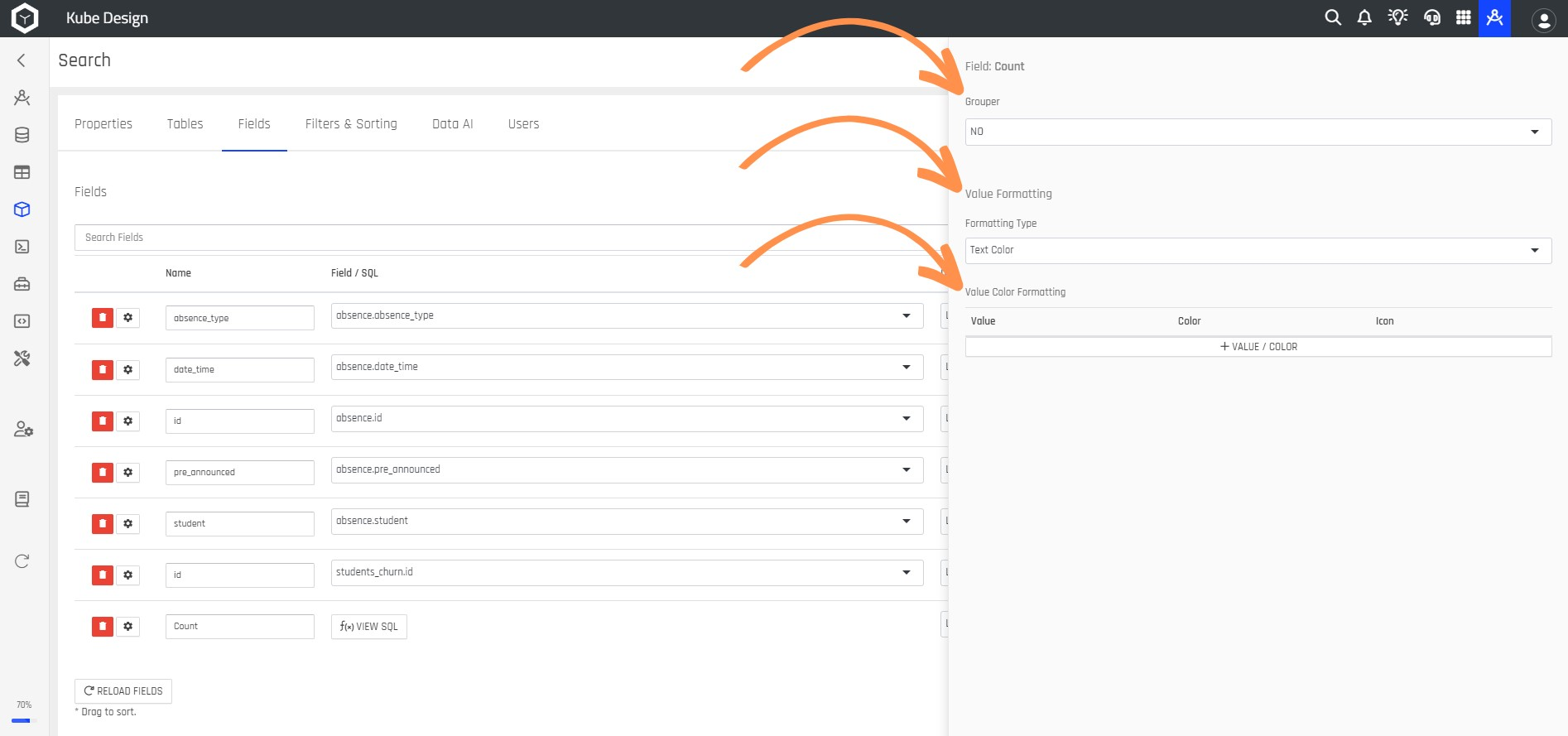 Configure Field Count and Formatting