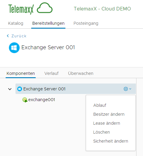 TxX Cloud - Deployment ActionMenu 3.png Deployment Aktionen-Menü 2 in der Detailansicht