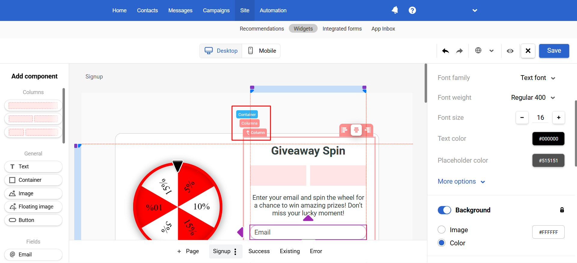 Component navigation