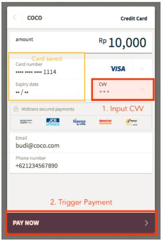 Fig 2. Two Clicks Payment Example