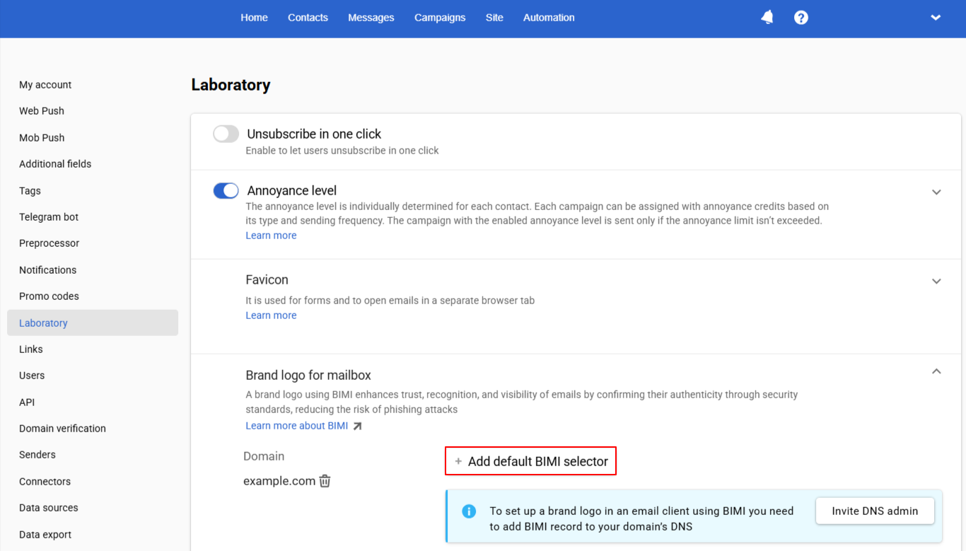 Add default BIMI selector