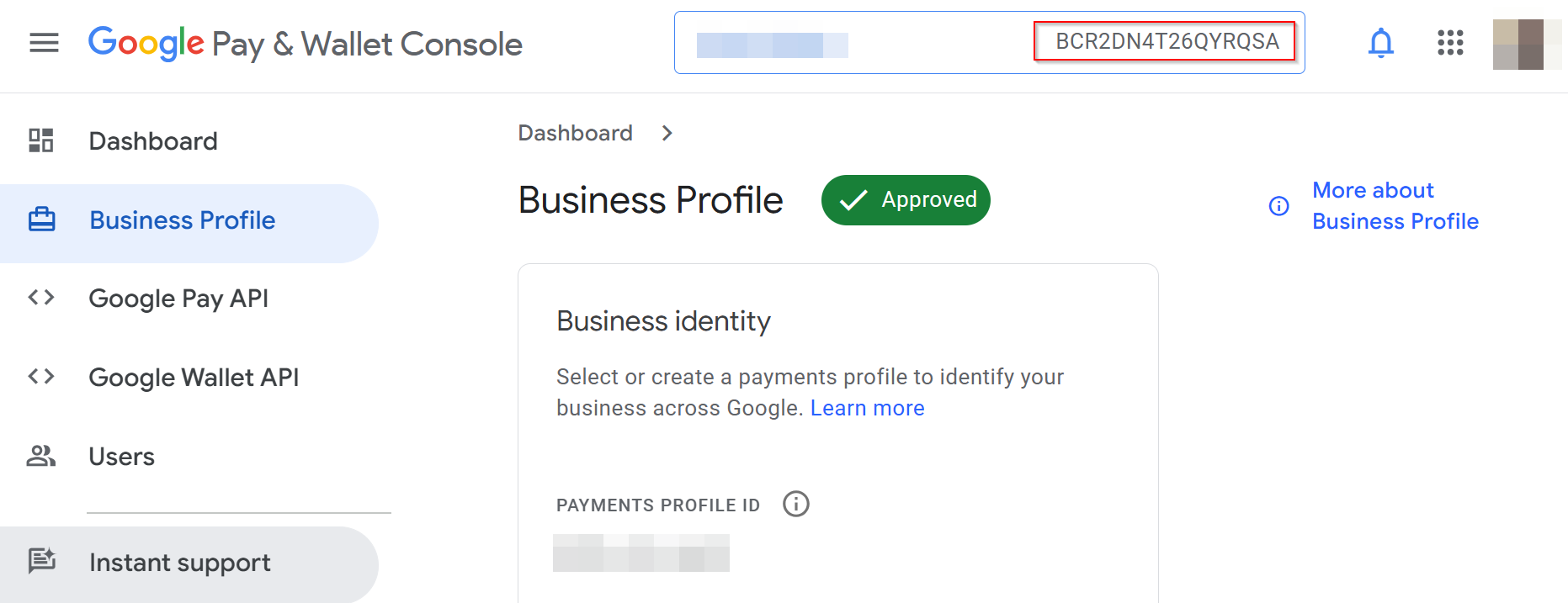 Obtain the recipient ID from your Google Pay & Wallet console, located besid your business name. 