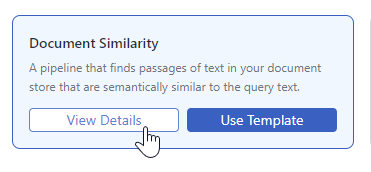 The document similarity pipeline card with the option View Details selected.