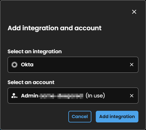 Add integration screen