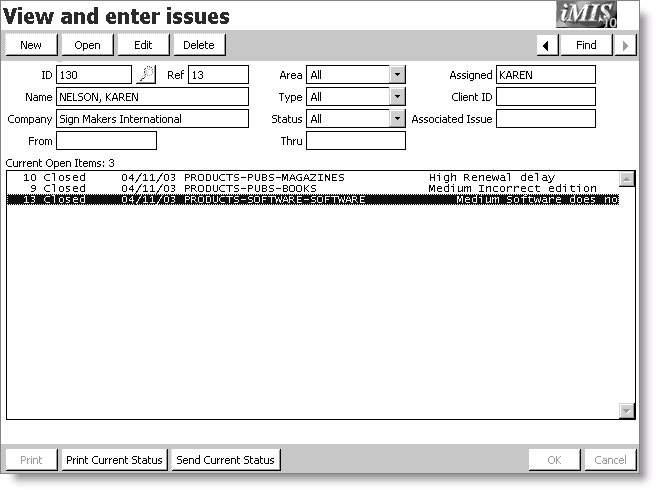 From Issues, select View and enter issues