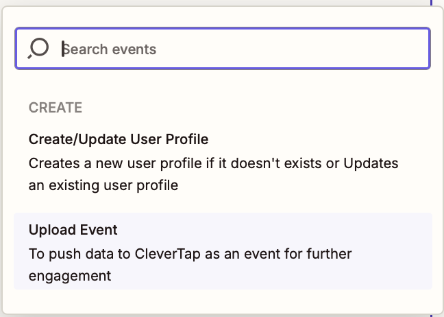 Select Action for Zap