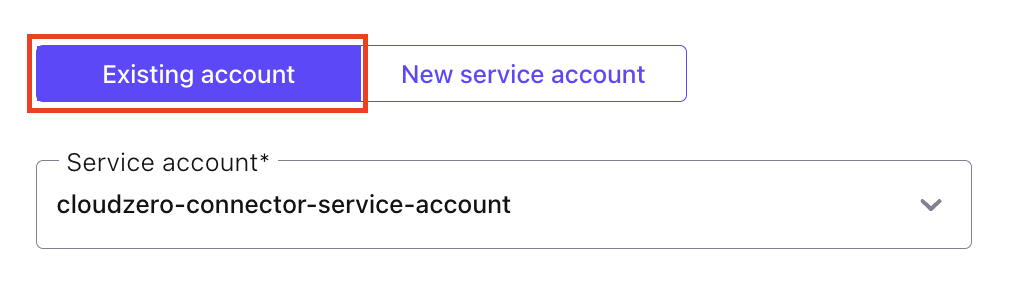 Select the service account you created in an earlier step.