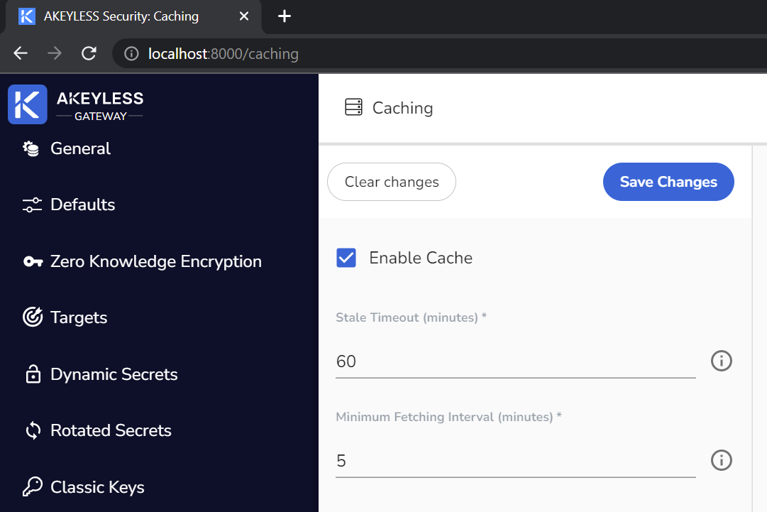 Enabling and Configuring the Gateway Cache